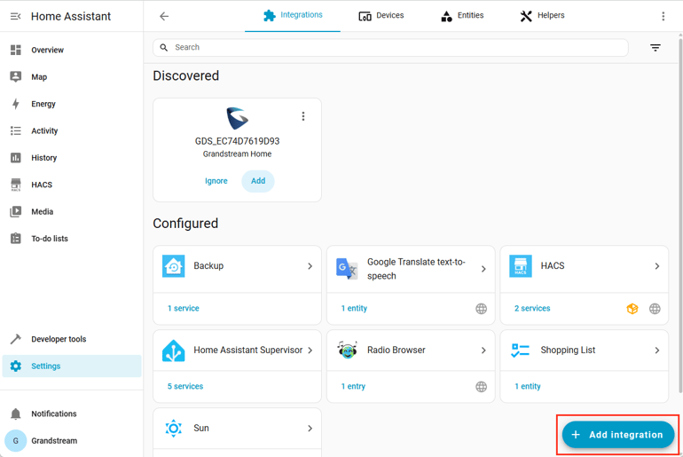 Grandstream-home-assistant